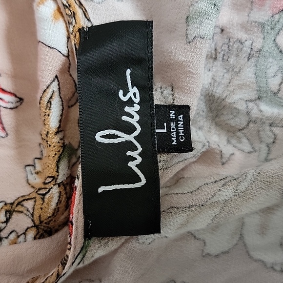 Lulu's Best In Bloom Blush Floral Print Wrap Dress/ Size L. - Picture 12 of 14